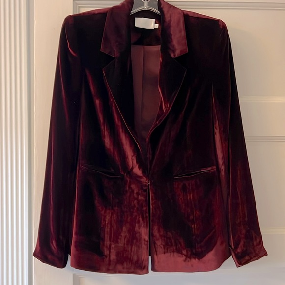 T&J Designs dark red velvet jacket. - Picture 1 of 4